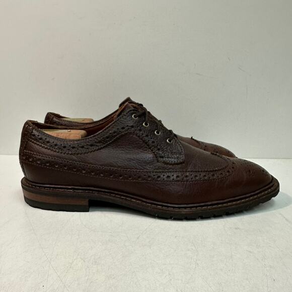 EUC Allen Edmonds x Brooks Brothers Longwing Wingtip Waxed Brown USA 10 D main image 10